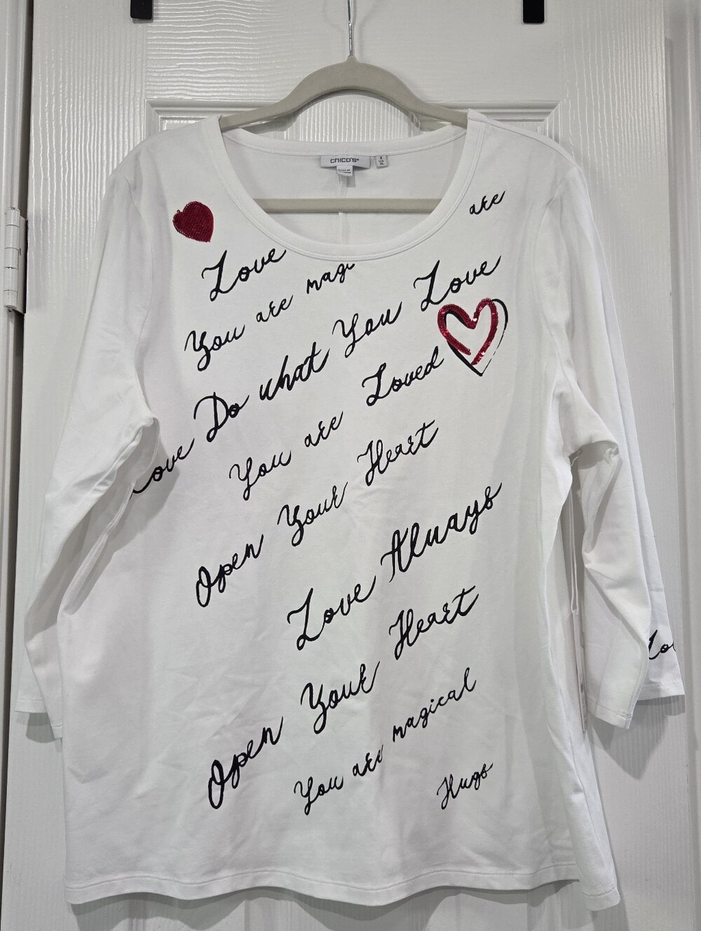 Size 3 Chico's 3/4 Sleeve Top